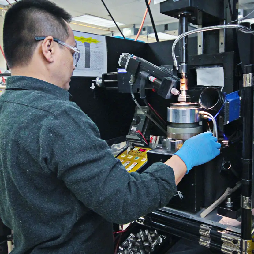 Setra manufacturing floor featuring a worker operating a machine